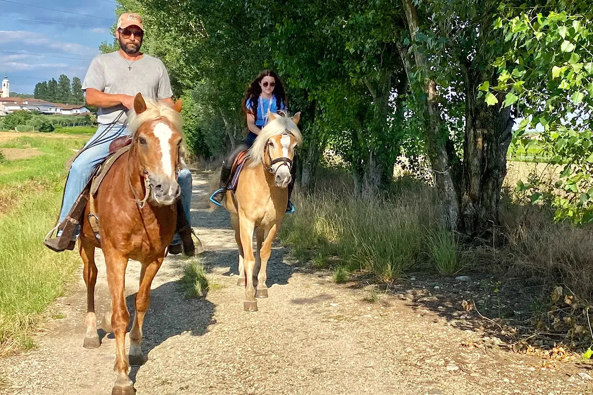 Horseback riding with wine and food tasting in Lazise countryside